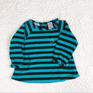 CALVIN KLEIN girls 12M cotton top, stripes pockets